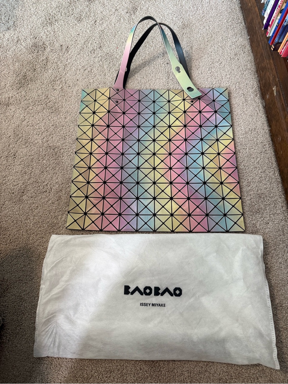 Issey Miyake Pastel Prism Tote in Pink, Yellow, Blue